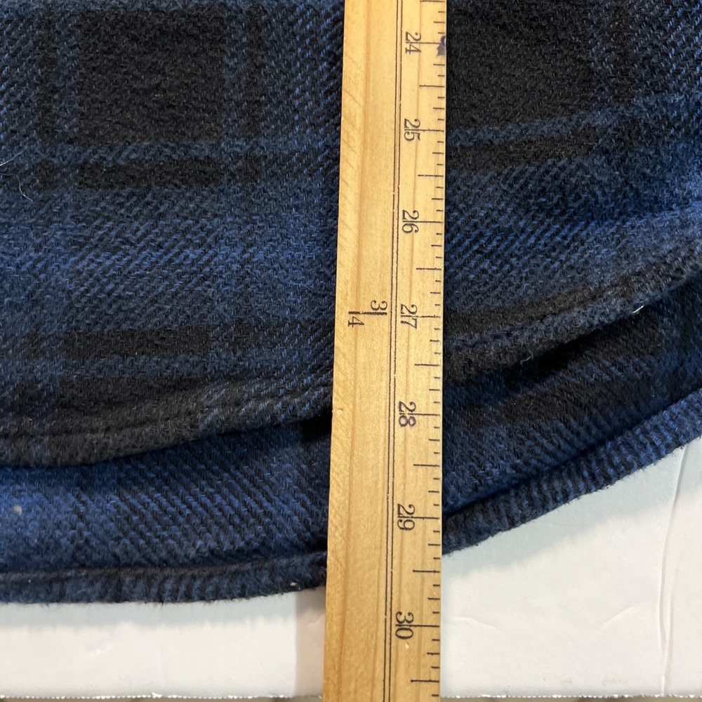 Orvis Men's Big‎ Bear Blue Black Plaid Heavy Flannel Button Down Size Medium - Picture 7 of 9